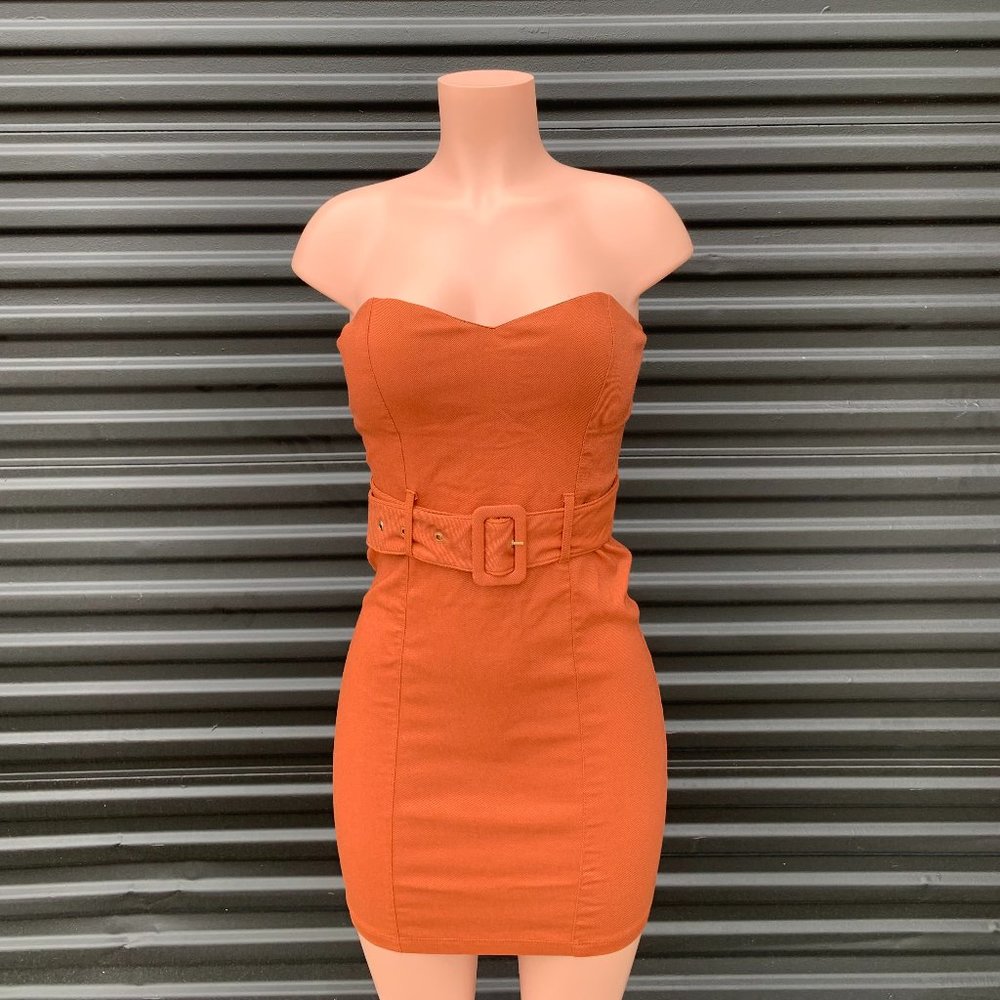 Fall Leaves Mini Dress-Brown